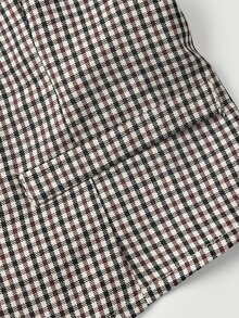 SHEIN MOD Women's Plaid Single-Breasted Bandeau Top And Mini Skirt Suit Set - Multicolor - View 10