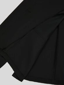 Sweetra Setelan Jas dan Celana Ukuran Besar dengan Sabuk - Hitam - View 6