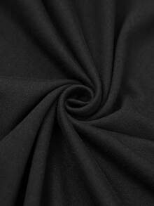 DreamSkyne Plus Size Dark Hooded Lace-Up Asymmetrical Hem Flare Sleeve Dress Halloween Evening Night Black Autumn Goth 1920 Vintage - Black - View 3