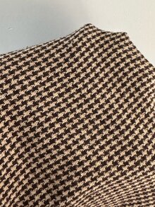 Aloruh Women's Elegant Casual Commute Autumn/Winter Brown And White Check Plaid Long Sleeve Mid-Length Coat Old Money Style Teachers' Day Office - Coffee Brown - View 8