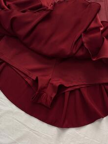 Attitoon Women's Solid Color Off Shoulder Casual Party Mini Dress - Red - View 3
