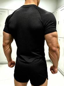 Gym Rark Men's Letter Graphic Casual Daily Travel Sports T-Shirt - Black - View 2