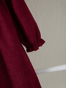 SHEIN Young Girls Dresses - Burgundy - View 6