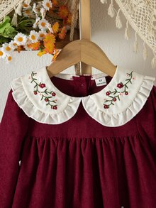 SHEIN Young Girls Dresses - Burgundy - View 4