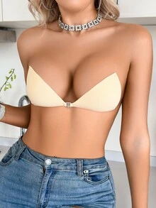 SHEIN Miếng dán ngực tự dính tàng hình cho nữ, phù hợp cho trang phục hở lưng và mùa hè - gừng - Xem 4