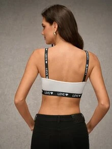 Esseday 3pcs Set Women's Minimalist Letter Jacquard Bras - Multicolor - View 2