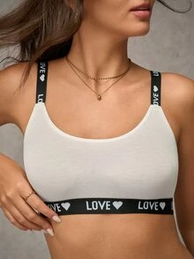 Esseday 3pcs Set Women's Minimalist Letter Jacquard Bras - Multicolor - View 4