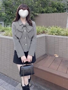 Bijouette Plus Size Women's Houndstooth Fashion Versatile Overcoat - Black and White - View 10
