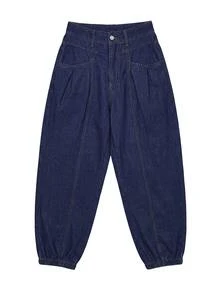 Firerie Women's Casual Streetwear Daily Denim Jeans With Pocket And Button Fall Travel Navy Blue Everyday - Blue - View 3