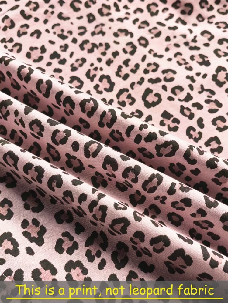 Resyla Plus Size Leopard Print Graphic T-Shirt, Summer , Fashion Gift For Sisters, Gift For Moms, Casual Minimalist Style Top - Multicolor - View 5