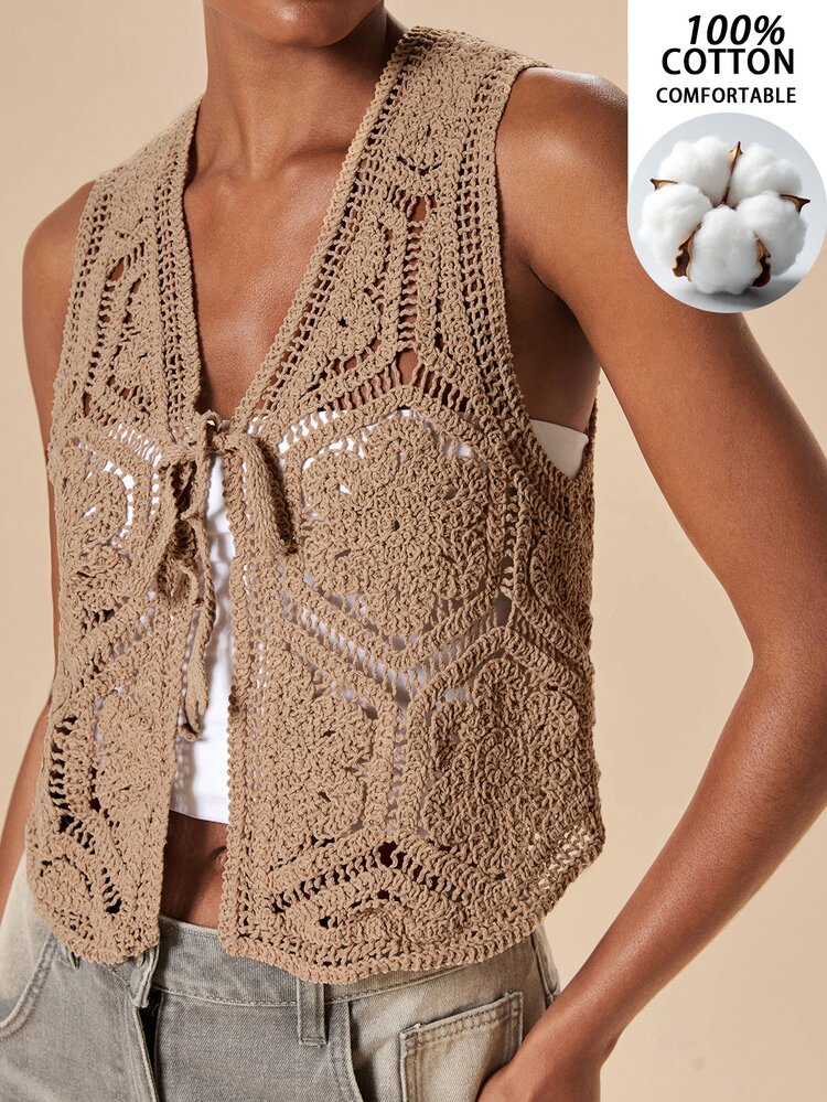 Travachic Women's Solid Color Casual Versatile Daily Cardigan - Apricot - View 1