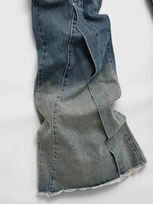 ROMWE MEN Street Life Celana Jeans Denim Pria Kasual Serbaguna untuk Harian dan Perjalanan, Model Flare dengan Kantong - MultiWarna - View 4