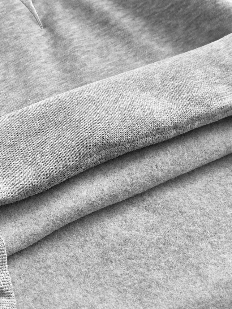 SWAVVY Men's Knit Fashion Daily Youth Casual Loose Fit English Embroidery Long Sleeve Hoodie - Light Grey - View 7