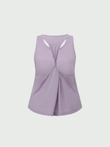 SHEIN Cheerettes 女款純色圓領背心、撞色運動內衣與緊身褲套裝 - 彩色 - 查看 9