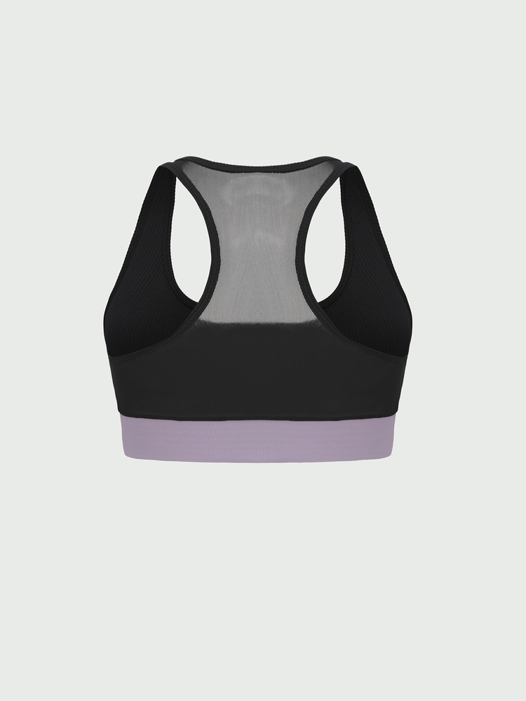 SHEIN Cheerettes Women's 3pc Solid Color Round Neck Tank Top, Colorblock Sports Bra And Leggings Set Black Purple High Stretch Breathable Moisture Wicking Loose Back T - Multicolor - View 6