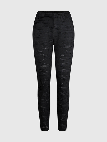 Goth Pantalones lápiz ajustados de punto elástico con efecto desgastado estilo gótico palaciego para mujer, otoño/invierno