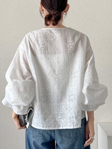 FRIFUL Women's Summer New Tie-Up Bow Knot Ruched Ruffle Loose Casual Versatile Blouse - Beige - View 2