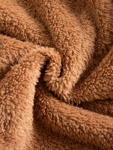 Girls Fleece Hooded Long Sleeve Botanical Zip Pocket Regular Loose Fit Fleece Lined K-Pop Jacket Winter Brown - Brown - View 10