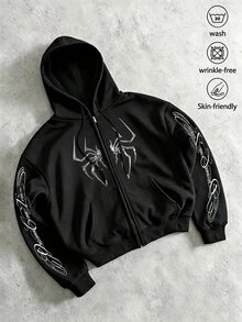Gym Rark Men's Spider Pattern Casual Daily Hooded Sweatshirt,Halloween, Gym - Multicolor - View 1