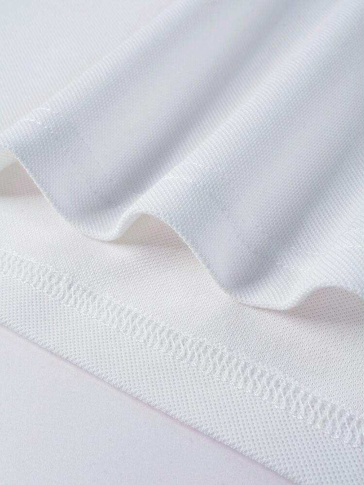 Manfinity Homme Men's Summer Casual Short Sleeve Polo Shirt - White - View 7