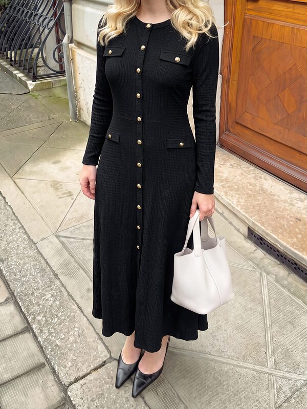 Dripcurv Plus Size Women Solid Color Casual Daily Summer Dress