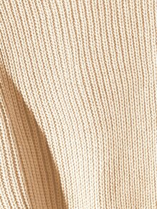 Solid Color Casual Lazy Pullover Sweater Girl Round Neck Autumn/Winter New Loose Versatile Knit Crop Top - Apricot - View 5