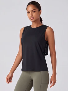 Easithlete Women's Solid Color Casual Modest Athleisure Versatile Daily Travel Sports T-Shirt Gym All Black Summer Gym - Black - View 3