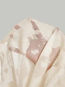 SHEIN MOD 大尺碼女款露肩百褶優雅收腰派對洋裝 - 杏色 - 查看 2