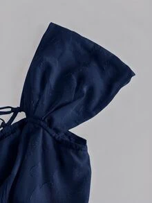 SHEIN MOD Plus Size Women's Off-Shoulder Ruched Elegant Waist-Defining Party Dress - Navy Blue - View 6