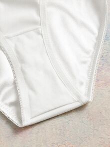 Elorette White Lace Patchwork Floral Pattern Bow Romantic Elegant Women's Triangle Panties - White - View 6