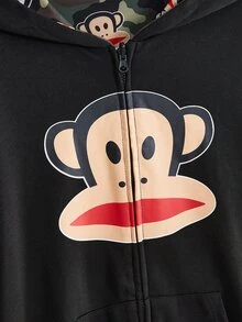 Paul Frank X ROMWE 女款卡通圖案連帽休閒日常長袖運動衫 - 彩色 - 查看 14