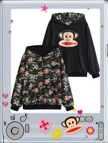 Paul Frank X ROMWE 女款卡通圖案連帽休閒日常長袖運動衫 - 彩色 - 查看 8