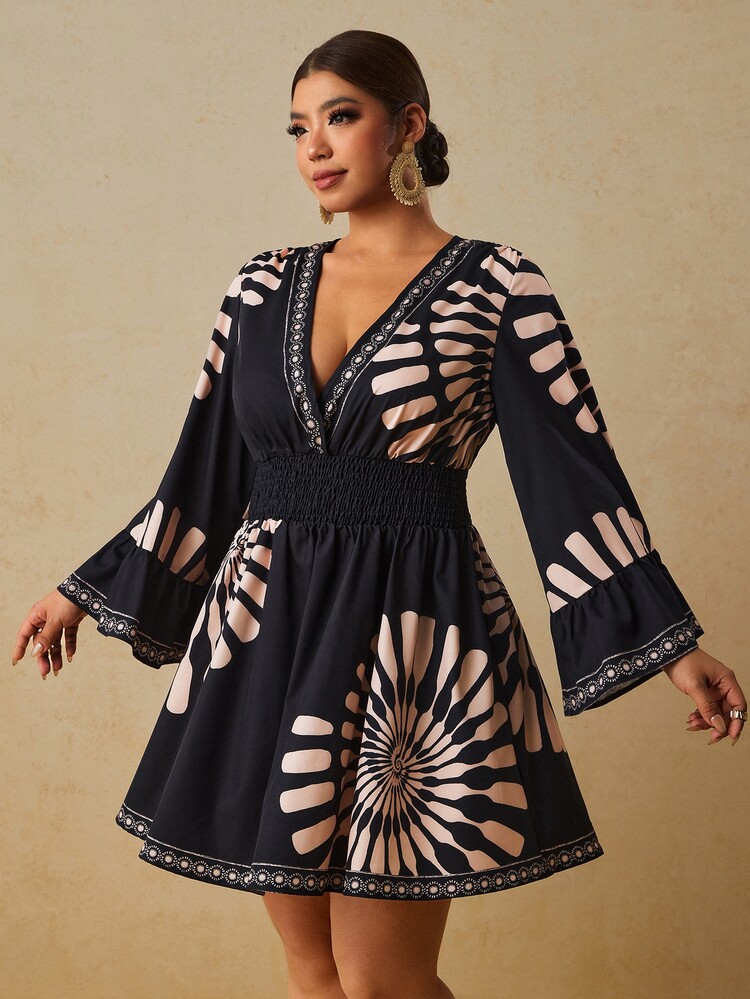 Travachic Plus Size Women's Autumn/Winter Long Sleeve Elegant Dress Fall - Black - View 7