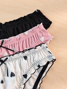PetitDoll 3件套甜心螺旋印花荷叶边女士三角裤 - 彩色 - 查看 7