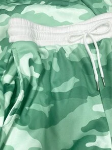 INAWLY 两件套女士迷彩印花短款连帽衫和运动裤套装 - 彩色 - 查看 3