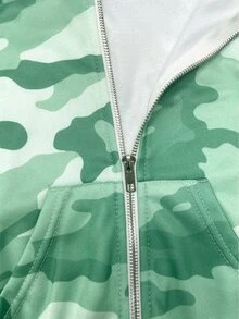 INAWLY 两件套女士迷彩印花短款连帽衫和运动裤套装 - 彩色 - 查看 4