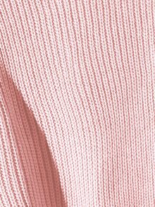 Teen Girls Solid Color Casual Slouchy Pullover Sweater Girl Round Neck Autumn/Winter New Loose Versatile Knit Crop Top - Pink - View 4