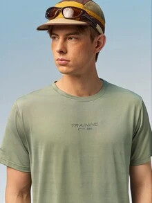Caldwick Quick-Dry Men's Short Sleeve T-Shirt, Lightweight Cool Breathable Sweat-Wicking Sportswear, For Gym Workouts And Running Training Summer - Green - View 5
