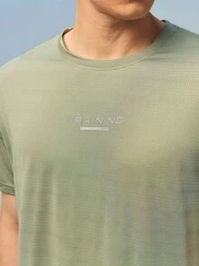 Caldwick Quick-Dry Men's Short Sleeve T-Shirt, Lightweight Cool Breathable Sweat-Wicking Sportswear, For Gym Workouts And Running Training Summer - Green - View 6