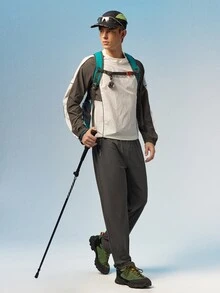 Caldwick Men's Summer Jogging Pants, With Zipper Pockets And Elastic Drawstring Waistband, Minimalist Solid Color Fashion Sports Long Pants Fall - Grey - View 8
