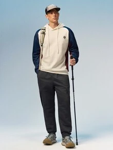 Caldwick 男士春秋多口袋工裝直筒長褲，純色寬鬆版型，適合健身、通勤與運動等多用途穿搭 - 灰色 - 查看 7
