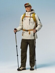 Caldwick 男士户外防风夹克，防水运动外套，适合春秋季穿着，白色 - 白色 - 查看 2