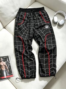 Gym Rark 男士蜘蛛印花抽繩腰寬鬆版型運動長褲 - 彩色 - 查看 3
