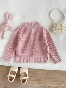 SHEIN Baby Girl Bow Decor Cardigan Autumn Fall - Multicolor - View 2