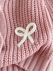SHEIN Baby Girl Bow Decor Cardigan Autumn Fall - Multicolor - View 3