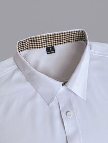 Manfinity Mode Manfinity CasualCool 男士襯衫，在商務正式與休閒場合皆能展現自信 - 白色 - 查看 6