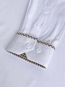 Manfinity Mode Manfinity CasualCool 男士襯衫，在商務正式與休閒場合皆能展現自信 - 白色 - 查看 7
