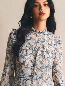 Poéselle 印花荷葉邊領口襯衫 - 彩色 - 查看 3