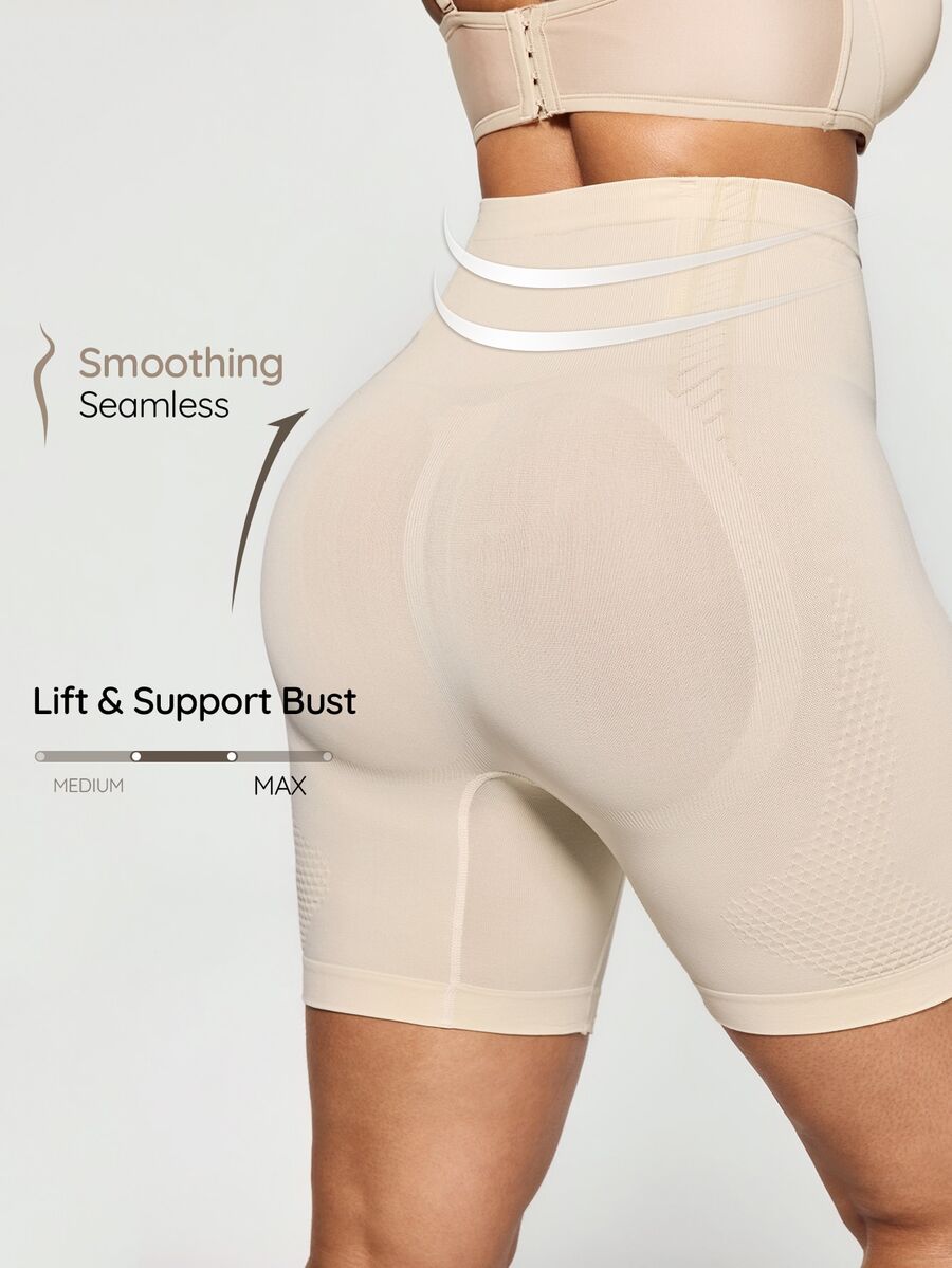SHAPORA Bagian Bawah Korset Ukuran Plus Plain - Krem - View 1