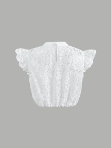Fairmaia German Traditional Women's Lace White Ruched Cropped Top Dirndl Blouse For Oktoberfest - White - View 6